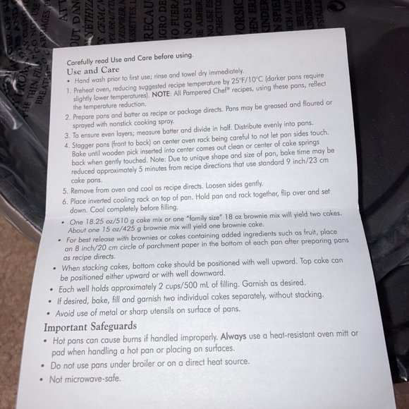 NEW Pampered Chef Torte Pan Set 10.5” Round Fluted Side 1706 Factory Sealed Pans - Picture 5 of 5